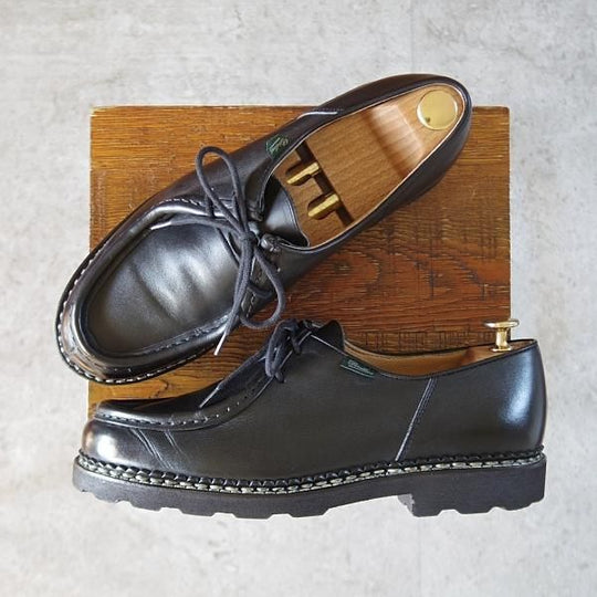 極美品★パラブーツ SIZE 41.5【定価￥94,600-★ミカエル/MICHAEL】チロリアンシューズ/リスレザー/NOIR/黒/Paraboot★j698