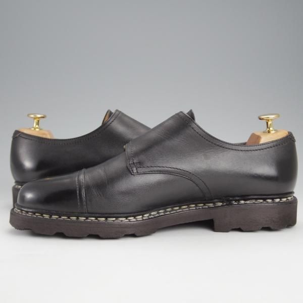 極美品★パラブーツ SIZE 8【定価￥96,800-★ウィリアム/WILLIAM】マルシェソール/ダブルモンク/リスレザー/NOIR/黒/Paraboot★j699