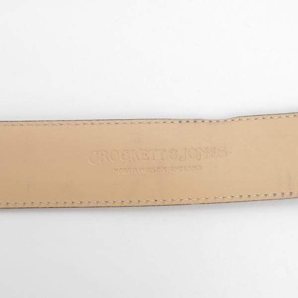 極上★クロケット&ジョーンズ 32インチ【定価2.4万円程度★ベルト/シボ革/濃茶】メンズ/レザー/革/Crockett&Jones★j702