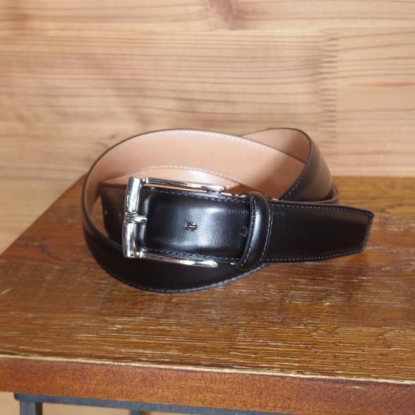 極美品★クロケット&ジョーンズ 34インチ【定価￥24,200-★ベルト/カーフ/黒】8500S/C01/メンズ/レザー/革/Crockett&Jones★j703