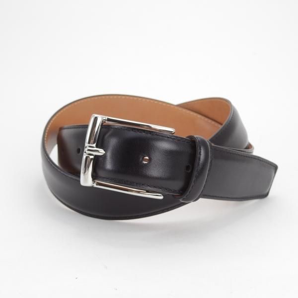 極美品★クロケット&ジョーンズ 34インチ【定価￥24,200-★ベルト/カーフ/黒】8500S/C01/メンズ/レザー/革/Crockett&Jones★j703