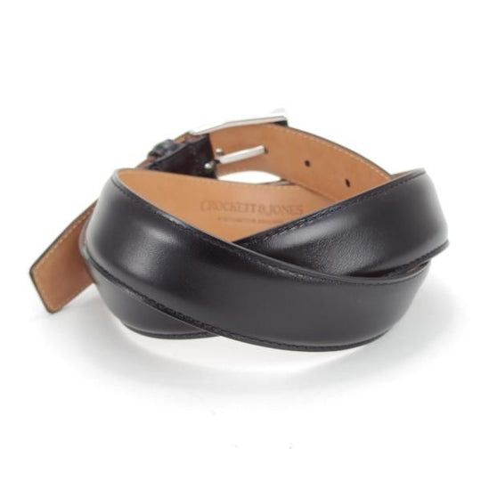 極美品★クロケット&ジョーンズ 34インチ【定価￥24,200-★ベルト/カーフ/黒】8500S/C01/メンズ/レザー/革/Crockett&Jones★j703