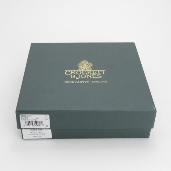 極美品★クロケット&ジョーンズ 34インチ【定価￥24,200-★ベルト/カーフ/黒】8500S/C01/メンズ/レザー/革/Crockett&Jones★j703