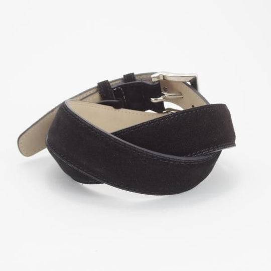 極美品★ジョンロブ 80cm/32インチ程度【現行定価￥90,200-★ベルト/スエード/黒】メンズ/革/レザー/JOHN LOBB★j704