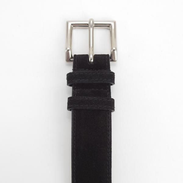 極美品★ジョンロブ 80cm/32インチ程度【現行定価￥90,200-★ベルト/スエード/黒】メンズ/革/レザー/JOHN LOBB★j704