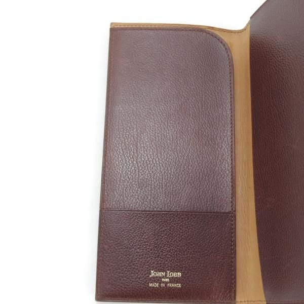 極上★ジョンロブ/JOHN LOBB【貴重★パスケース/チケットケース】シボ革/濃茶/メンズ★j705