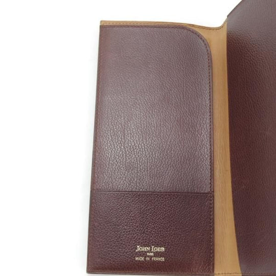 極上★ジョンロブ/JOHN LOBB【貴重★パスケース/チケットケース】シボ革/濃茶/メンズ★j705