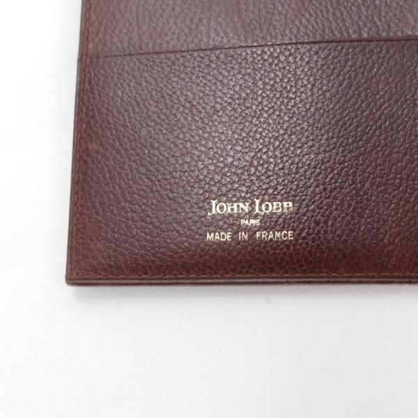 極上★ジョンロブ/JOHN LOBB【貴重★パスケース/チケットケース】シボ革/濃茶/メンズ★j705