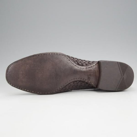 極上★(伊)アルベルト・ファッシャーニ SIZE 39.5【★イントレチャート/リボンローファー/キルト】濃茶/ALBERTO FASCIANI★j711