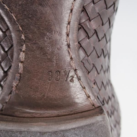 極上★(伊)アルベルト・ファッシャーニ SIZE 39.5【★イントレチャート/リボンローファー/キルト】濃茶/ALBERTO FASCIANI★j711