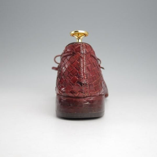 極上★(伊)アルベルト・ファッシャーニ SIZE 39.5【★イントレチャート/リボンローファー/キルト】赤茶/ALBERTO FASCIANI★j712