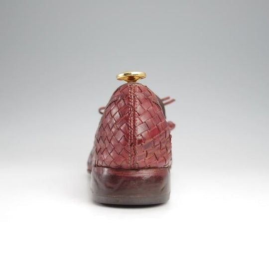 極上★(伊)アルベルト・ファッシャーニ SIZE 39.5【★イントレチャート/リボンローファー/キルト】赤茶/ALBERTO FASCIANI★j712