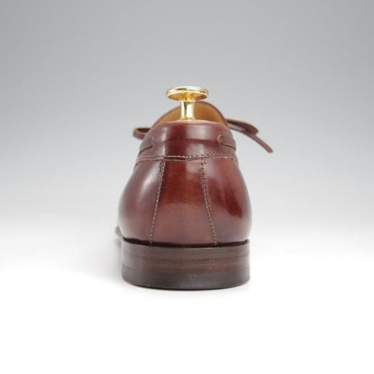 ★(伊)アントニオ・マウリッツィ UK6程度【トレーディングポスト別注★リボンローファー/茶】カーフ/メンズ/ANTONIO MAURIZI★j713