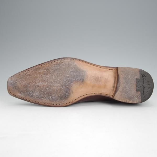 ★(伊)アントニオ・マウリッツィ UK6程度【トレーディングポスト別注★リボンローファー/茶】カーフ/メンズ/ANTONIO MAURIZI★j713