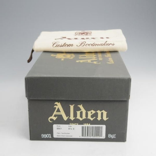 極上★オールデン 8.5E【定価￥171,600-★コードバン仕様/9901】バリーラスト/プレーントゥ/黒/メンズ/ALDEN★j718