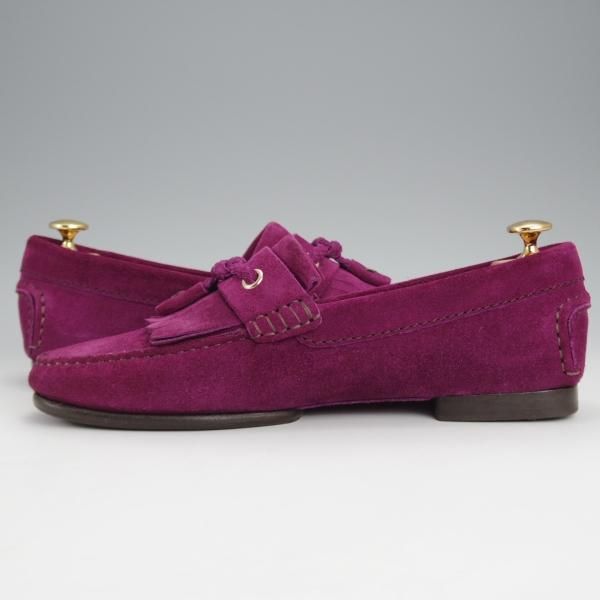 極美品★(米)トム・フォード SIZE 7【★タッセルローファー/キルト】スエード/パープル/メンズ/TOM FORD★j723