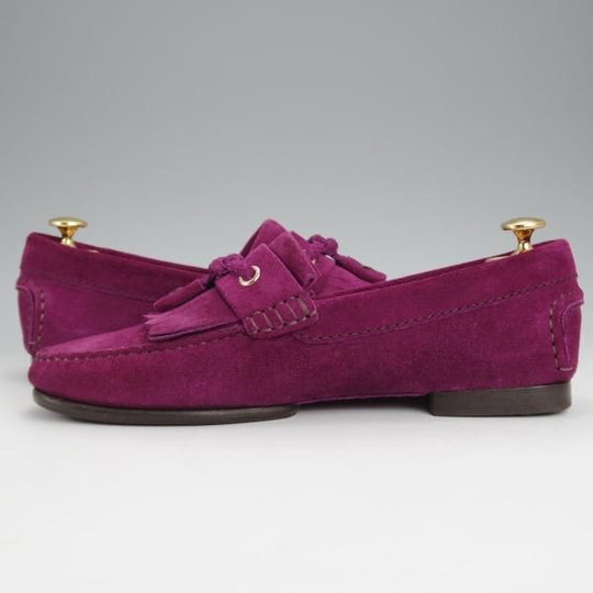 極美品★(米)トム・フォード SIZE 7【★タッセルローファー/キルト】スエード/パープル/メンズ/TOM FORD★j723