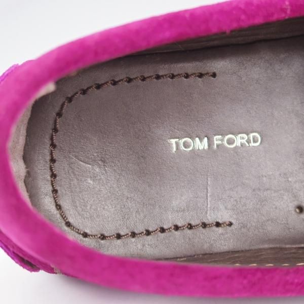 極美品★(米)トム・フォード SIZE 7【★タッセルローファー/キルト】スエード/パープル/メンズ/TOM FORD★j723