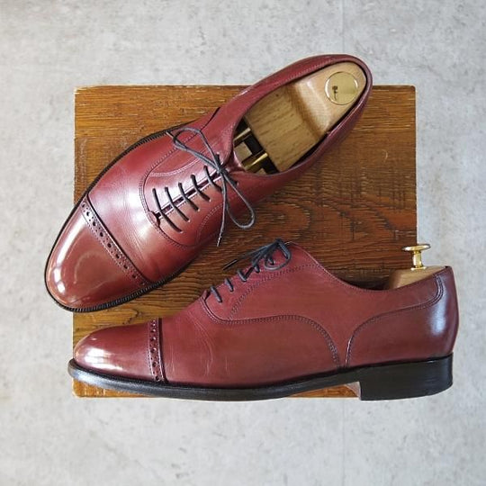 ★(英)グレンソン 7.5EF【125周年モデル★LIMITED EDITION/パンチドキャップトゥ】KEATS/6322/カーフ/CLARET/赤茶/GRENSON★j730