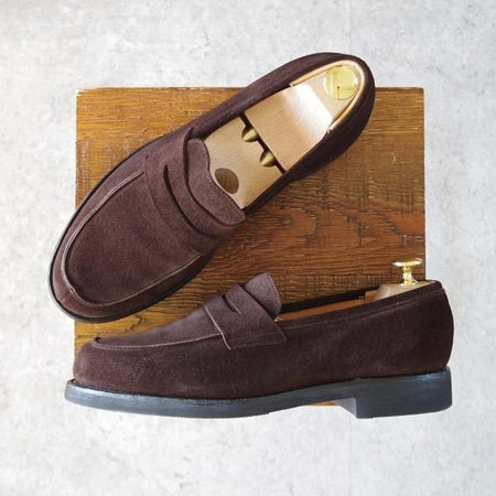 ★ジョンロブ UK6程度【★CAMPUS/コインローファー/濃茶】3198ラスト/スエード/メンズ/JOHN LOBB★j731