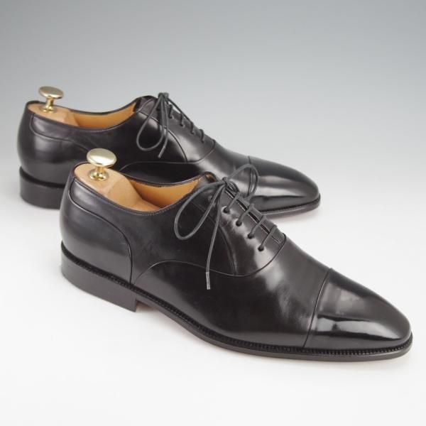 極美品★(伊)タニノクリスチー SIZE 5.5【定価15万円以上★レベルソ仕立て/ストレートチップ】カーフ/黒/メンズ/TANINO CRISCI★j769