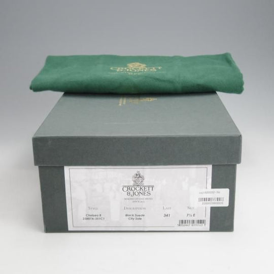 美品★クロケット&ジョーンズ 7.5E【定価￥101,200-★サイドゴアブーツ/CHELSEA 8】CITYソール/スエード/黒/Crockett&Jones★j772