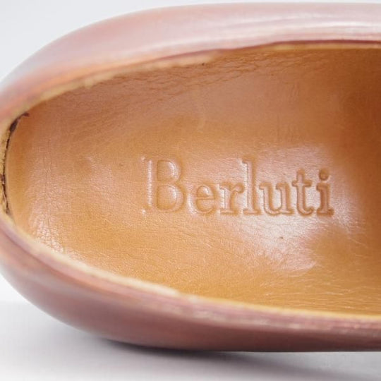 ★(仏)ベルルッティ UK6.5程度【茶系パティーヌ★ホールカット/ヴェネチアレザー】カーフ/メンズ/Berluti★j775