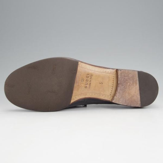 極美品★(伊)GUCCI/グッチ SIZE 6【クロコダイル仕様★1953コレクション/ホースビットローファー】スリッポン/紺/メンズ★j777