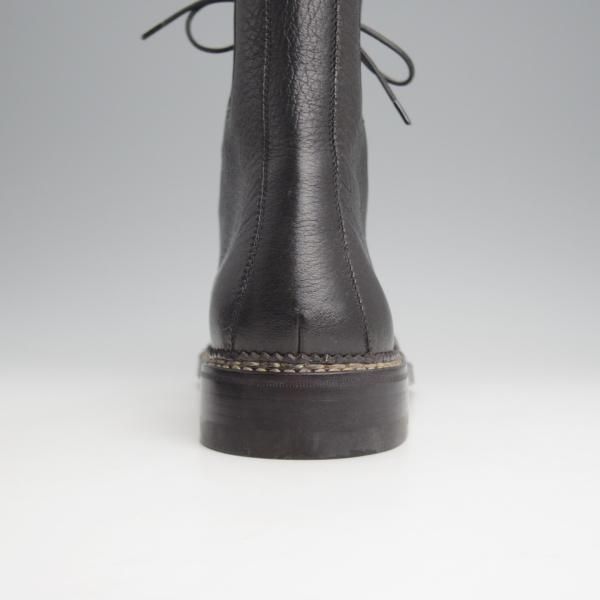 未使用★(伊)アメデオ・テストーニ SIZE 7.5【定価20万円程度★ノルベジェーゼ製法/ディアスキン(鹿革)】ブーツ/黒★j788