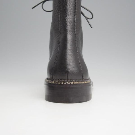 未使用★(伊)アメデオ・テストーニ SIZE 7.5【定価20万円程度★ノルベジェーゼ製法/ディアスキン(鹿革)】ブーツ/黒★j788