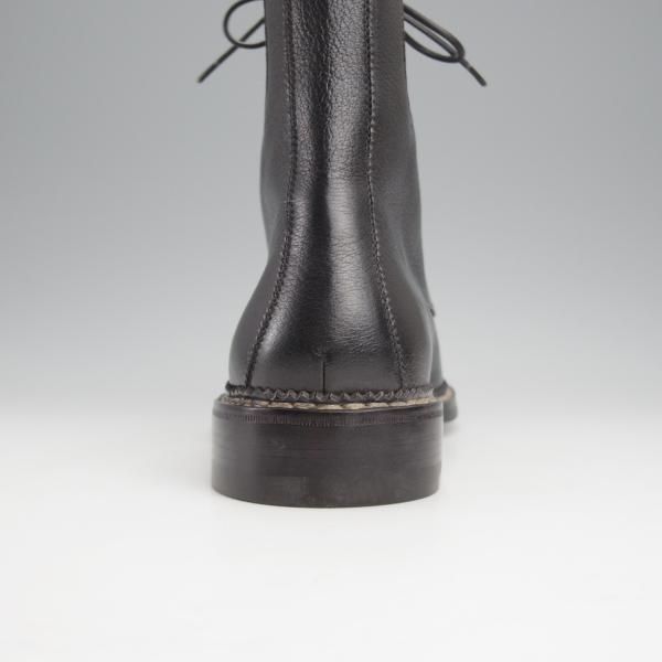 未使用★(伊)アメデオ・テストーニ SIZE 7.5【定価20万円程度★ノルベジェーゼ製法/ディアスキン(鹿革)】ブーツ/黒★j788