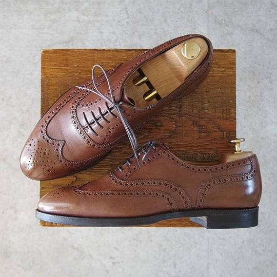 ★クロケット&ジョーンズ 8E【定価￥84,700-★マスターロイド/DOWNING/ハンドグレード】330ラスト/フルブローグ/茶/Crockett&Jones★j789