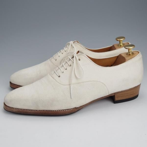 極上★Oriental/オリエンタル SIZE 8【定価￥59,400-★鹿革(バックスキン/藤岡勇吉本店)/ベベルドグッドイヤー】プレーントゥ/白★j790