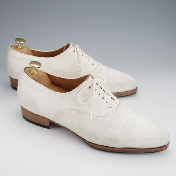 極上★Oriental/オリエンタル SIZE 8【定価￥59,400-★鹿革(バックスキン/藤岡勇吉本店)/ベベルドグッドイヤー】プレーントゥ/白★j790