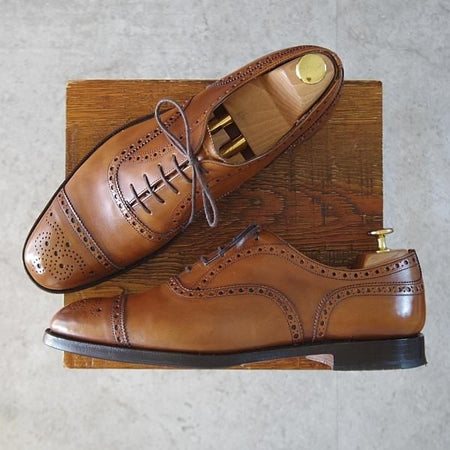 極美品★チャーチ 80F/UK8【定価￥176,000-★ディプロマット/DIPLOMAT】173ラスト/セミブローグ/ネバダカーフ/茶/Church's★j793