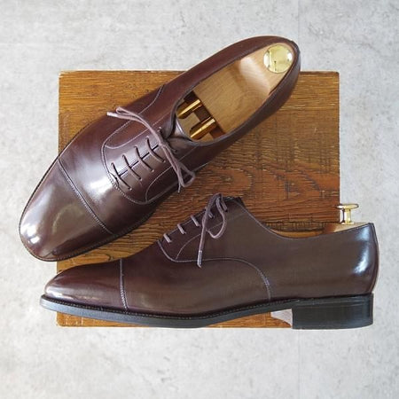 極上★J.M.ウエストン 9E【現行定価￥148,500-★300/ストレートチップ/11ラスト】ボックスカーフ/濃茶/メンズ/Weston/ウェストン★j795