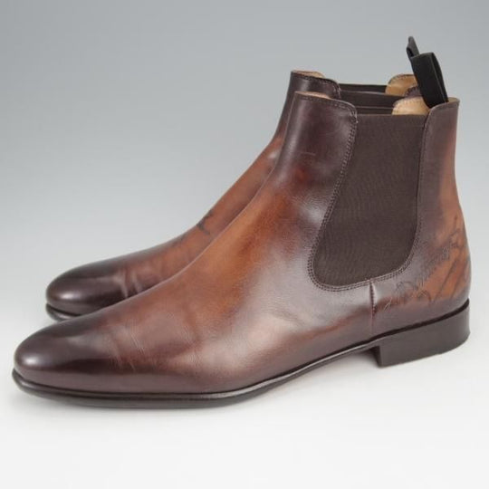 美品★(仏)ベルルッティ SIZE 8【定価￥336,600-★カリグラフィ(スクリット)仕様/CURSIVE BOOTS】サイドゴアブーツ/茶/Berluti★j799