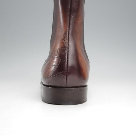 美品★(仏)ベルルッティ SIZE 8【定価￥336,600-★カリグラフィ(スクリット)仕様/CURSIVE BOOTS】サイドゴアブーツ/茶/Berluti★j799