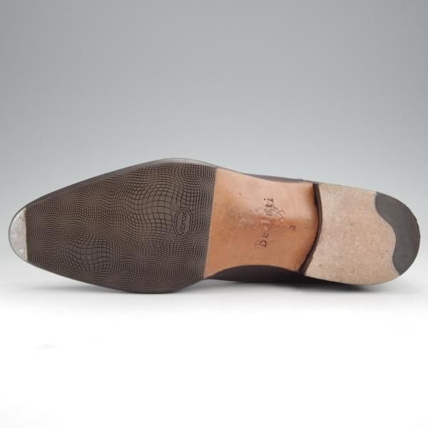 美品★(仏)ベルルッティ SIZE 8【定価￥336,600-★カリグラフィ(スクリット)仕様/CURSIVE BOOTS】サイドゴアブーツ/茶/Berluti★j799