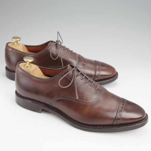 極上★(米)アレンエドモンズ 8D【現行定価8.5万円程度★パンチドキャップトゥ/Fifth Avenue】カーフ/濃茶/メンズ/ALLEN EDMONDS★j804
