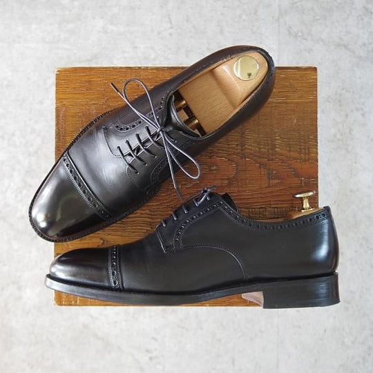 極美品★チャーチ 60F/UK6【貴重★Heritage COLLECTION/173ラスト】クォーターブローグ/ネバダカーフ/黒/メンズ/Church's★j805