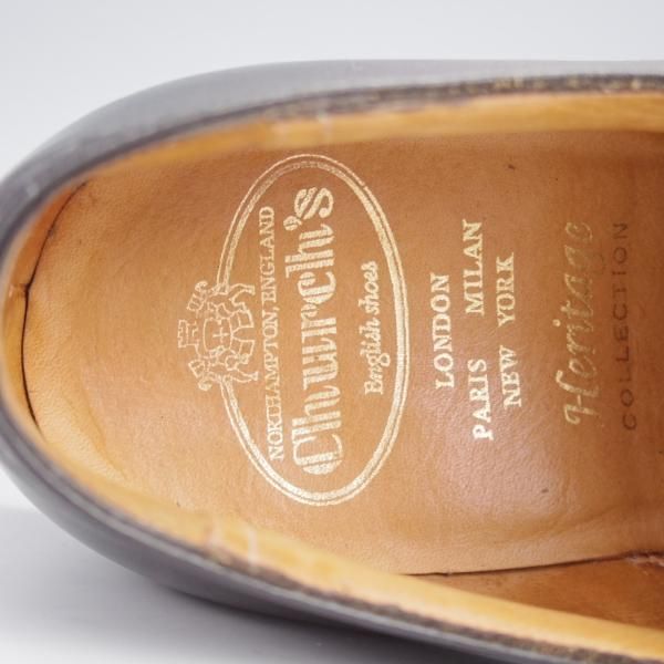 極美品★チャーチ 60F/UK6【貴重★Heritage COLLECTION/173ラスト】クォーターブローグ/ネバダカーフ/黒/メンズ/Church's★j805