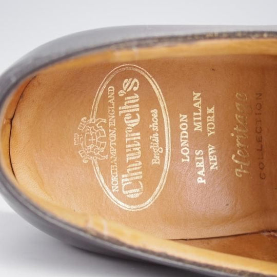 極美品★チャーチ 60F/UK6【貴重★Heritage COLLECTION/173ラスト】クォーターブローグ/ネバダカーフ/黒/メンズ/Church's★j805