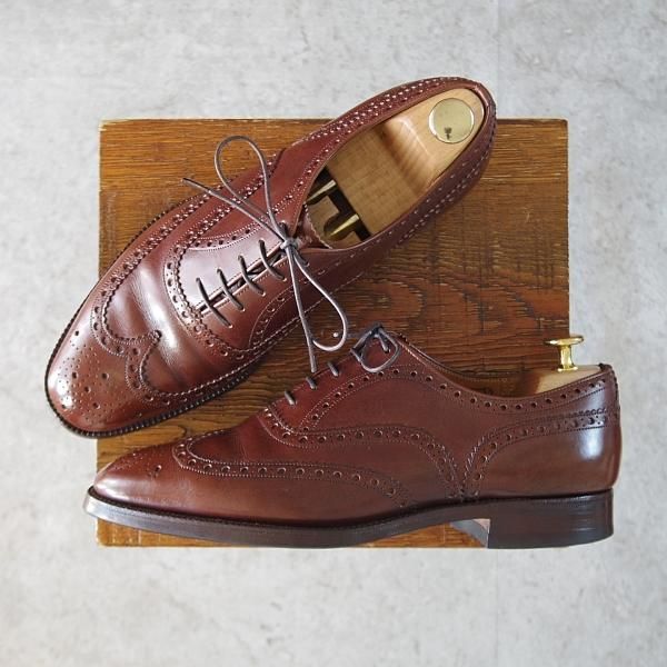 極上★チャーチ 75F/UK7.5【現行定価￥176,000-★旧チャーチ/73ラスト/CHETWYND】チェットウィンド/3都市ロゴ/茶/カーフ/Church's★j808