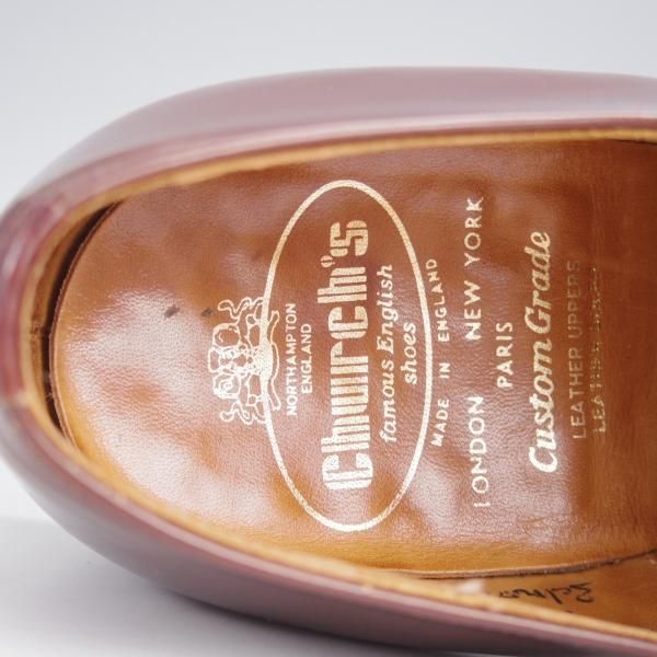 極美品★チャーチ 75F/UK7.5【旧チャーチ★ブックバインダーカーフ/73ラスト/コンサル同仕様】3都市ロゴ/ストレートチップ/Church's★j810