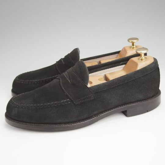 美品★オールデン 8D【貴重★international BEAMS別注/コインローファー】99865/ヴァンラスト/バンラスト/スエード/黒/ALDEN★j815