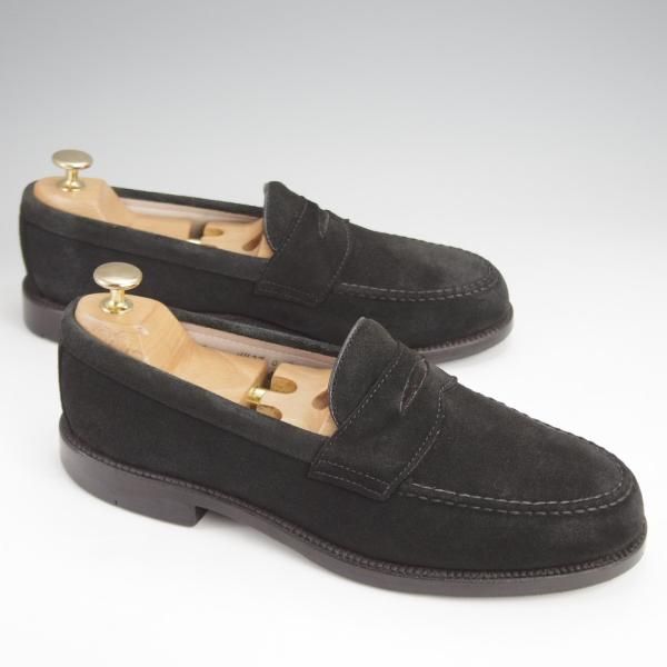 美品★オールデン 8D【貴重★international BEAMS別注/コインローファー】99865/ヴァンラスト/バンラスト/スエード/黒/ALDEN★j815