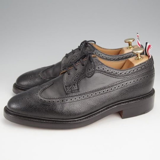 極美品★(米)トムブラウン UK6【モデル定価￥183,700-★英国製/ロングウイング】カーフ×グレインレザー/黒/THOM BROWNE★j816