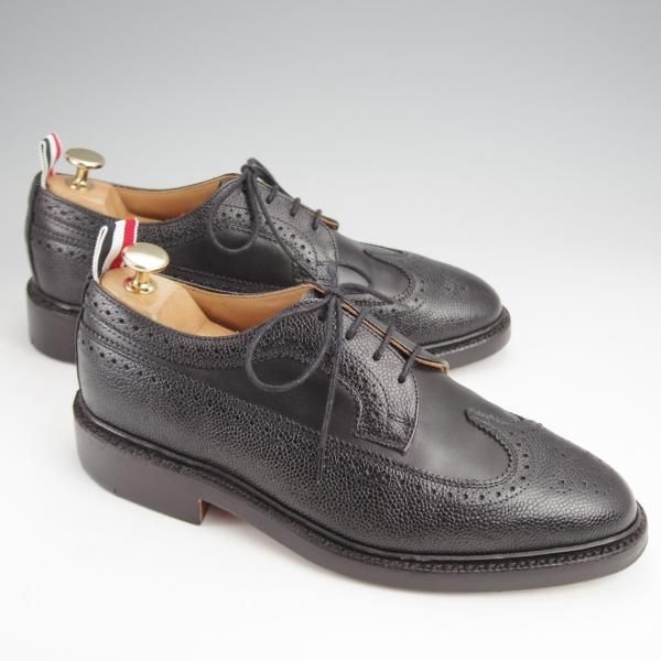 極美品★(米)トムブラウン UK6【モデル定価￥183,700-★英国製/ロングウイング】カーフ×グレインレザー/黒/THOM BROWNE★j816