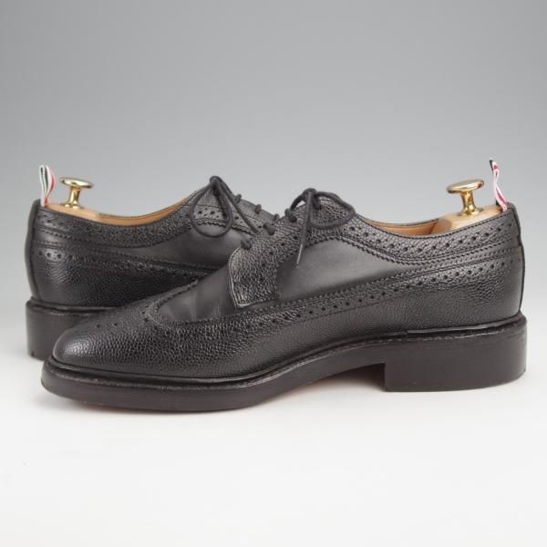 極美品★(米)トムブラウン UK6【モデル定価￥183,700-★英国製/ロングウイング】カーフ×グレインレザー/黒/THOM BROWNE★j816